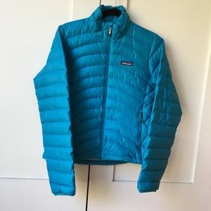 Aqua blue Patagonia down jacket/sweater